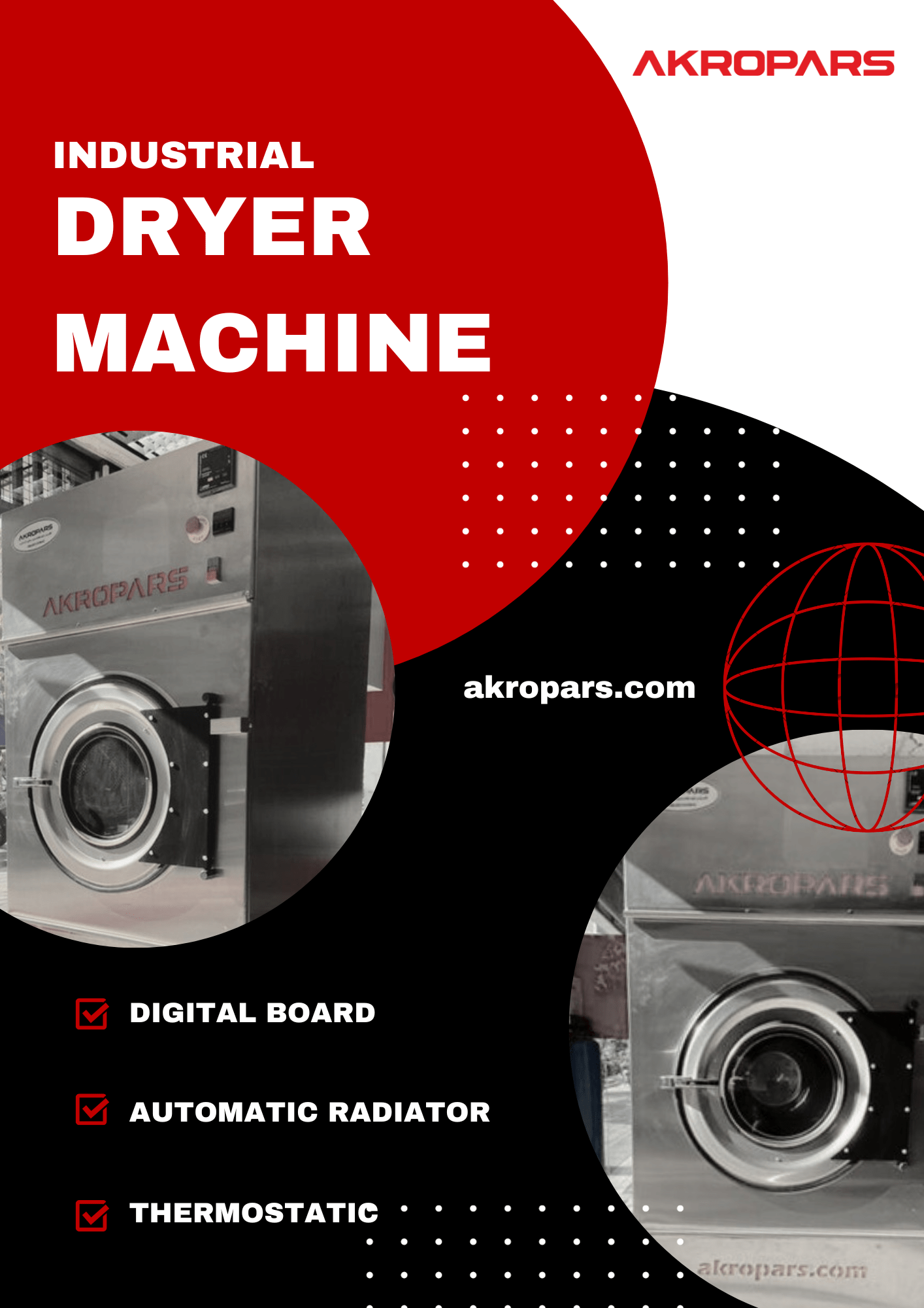 خشکن 20 کیلویی 3 خشک کن صنعتی لباس آکروپارس